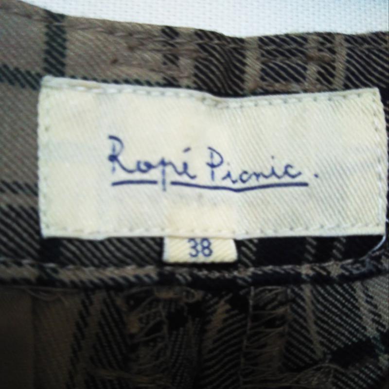 ロペピクニック ROPE' PICNIC パンツ スラックス 38 チェック 黒 / ブラック / X ベージュ / ベージュ / レディース USED 古着 中古 10006200