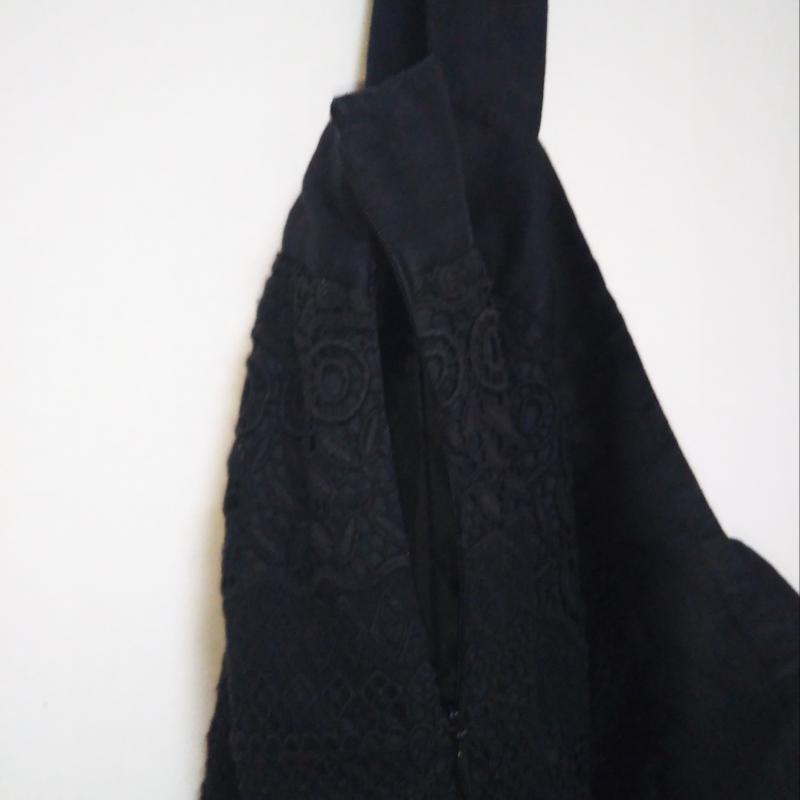 ティアラ Tiara ワンピース ひざ丈スカート 2 無地 黒 / ブラック / レディース USED 古着 中古 10006222