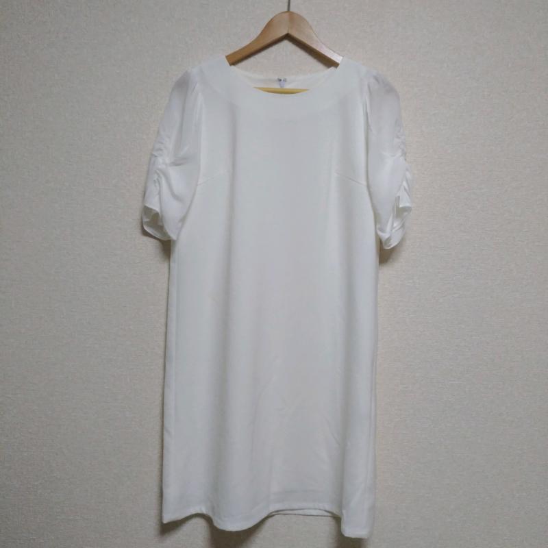 エンネア Ennea ワンピース ひざ丈スカート 38 無地 白 / ホワイト / レディース USED 古着 中古 10006436