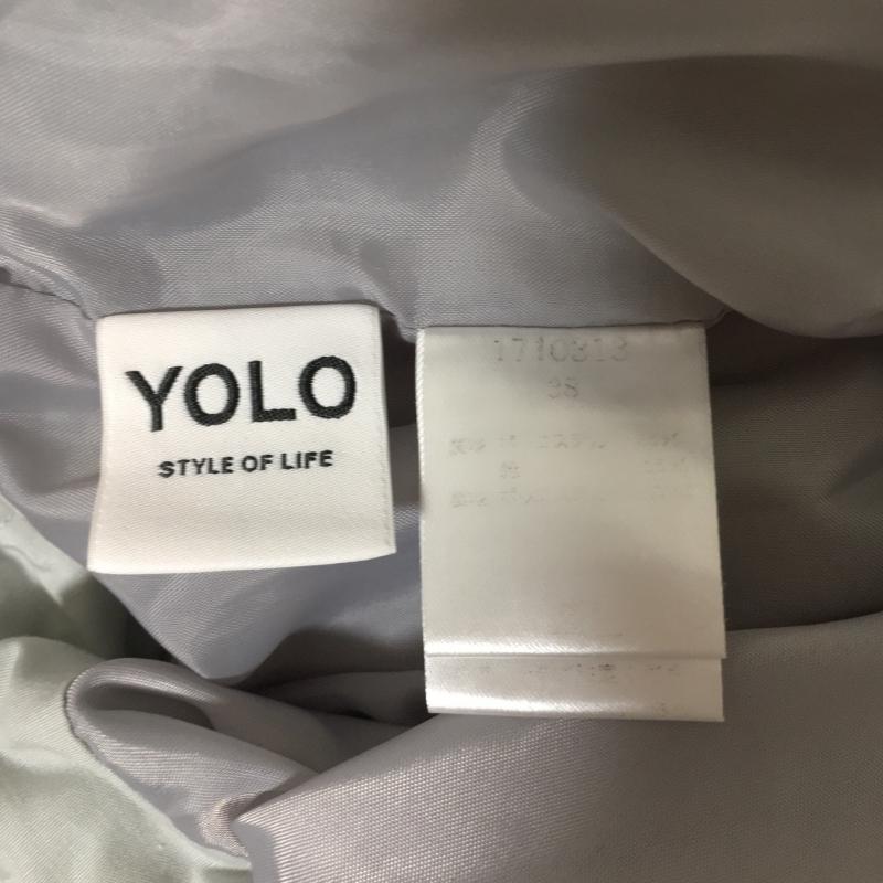 ヨーロ YOLO スカート ひざ丈スカート プリーツスカート 38 無地 灰 / グレー / レディース USED 古着 中古 10006483