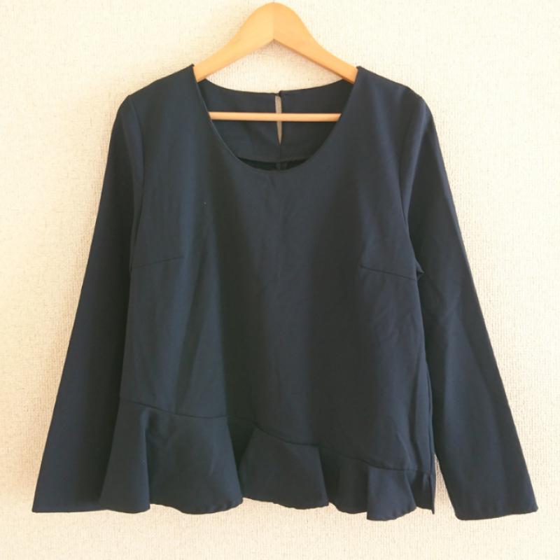 エマテイラー Emma Taylor カットソー 長袖 40 無地 紺 / ネイビー / レディース USED 古着 中古 10006524