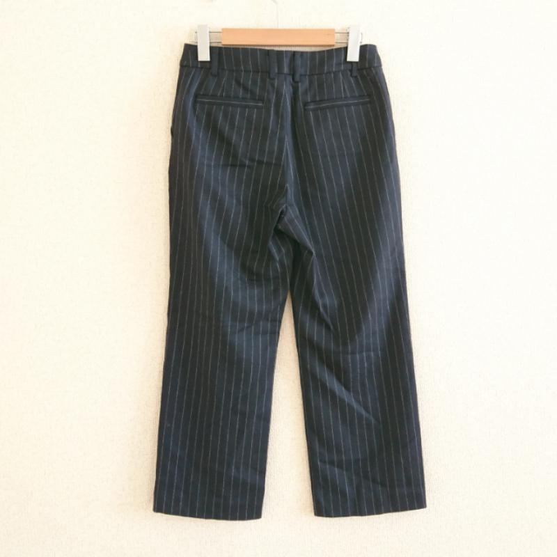 リズム R-ISM ボトムス ボトムス アンクルパンツ 2 ストライプ 黒 / ブラック / X 白 / ホワイト / レディース USED 古着 中古 10006533