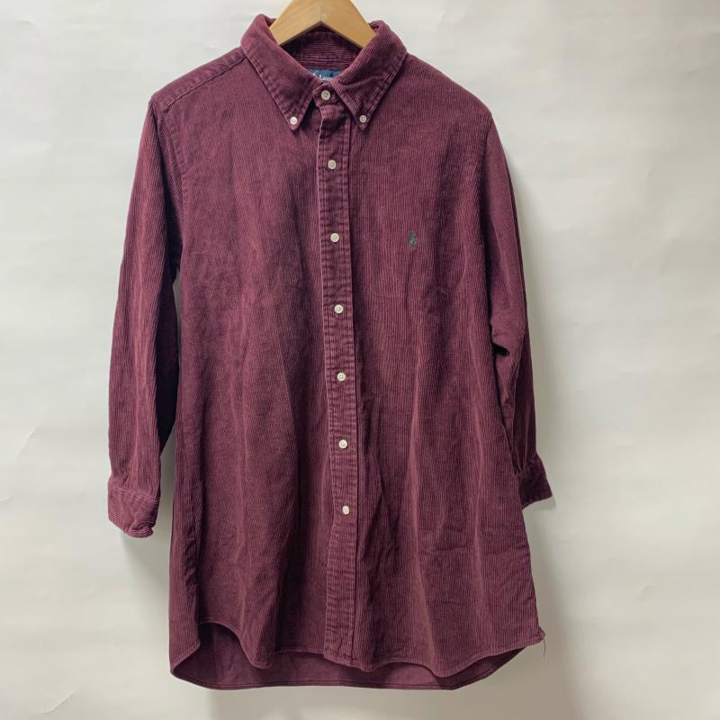 ラルフローレン RALPHLAUREN シャツ、ブラウス 長袖 コーデユロイ XL 無地 X ワンポイント 赤 / レッド / メンズ USED 古着 中古 10006565