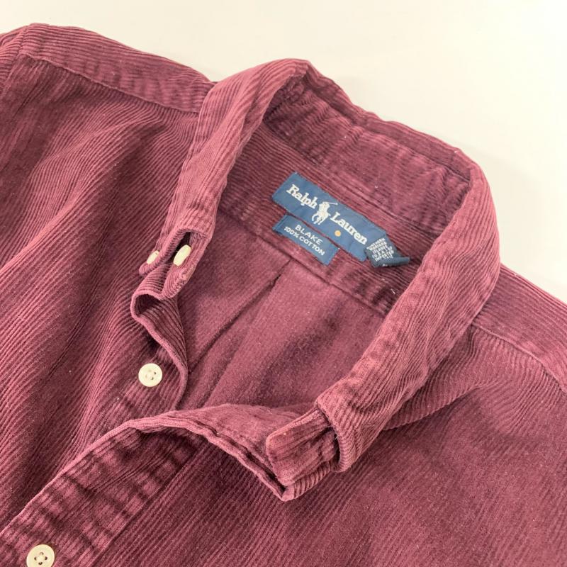 ラルフローレン RALPHLAUREN シャツ、ブラウス 長袖 コーデユロイ XL 無地 X ワンポイント 赤 / レッド / メンズ USED 古着 中古 10006565