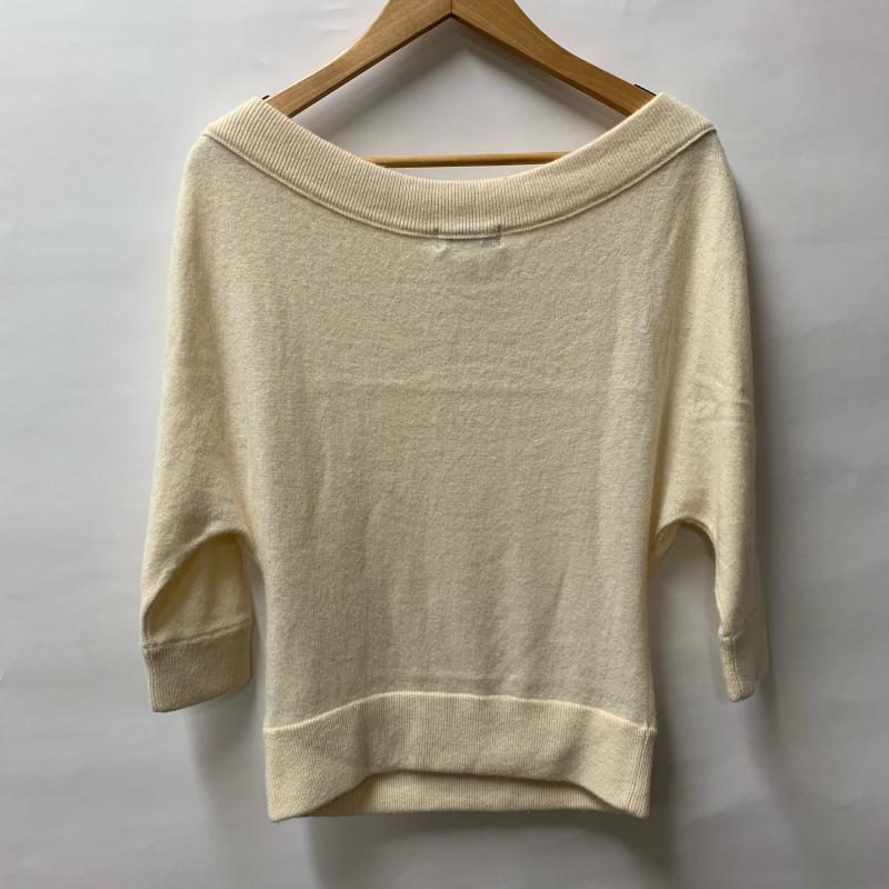 バーバリーブルーレーベル BURBERRY BLUE LABEL ニット、セーター 七分袖 38 無地 X ワンポイント 白 / ホワイト / レディース USED 古着 中古 10006570