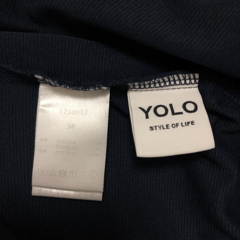 ヨーロ YOLO カットソー 半袖 38 無地 紺 / ネイビー / レディース USED 古着 中古 10006626