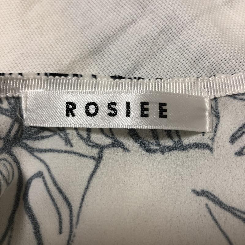 ロージー ROSIEE カットソー 七分袖 38 総柄 白 / ホワイト / X 紺 / ネイビー / レディース USED 古着 中古 10006695