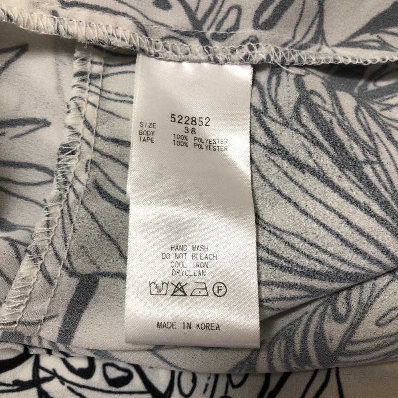 ロージー ROSIEE カットソー 七分袖 38 総柄 白 / ホワイト / X 紺 / ネイビー / レディース USED 古着 中古 10006695