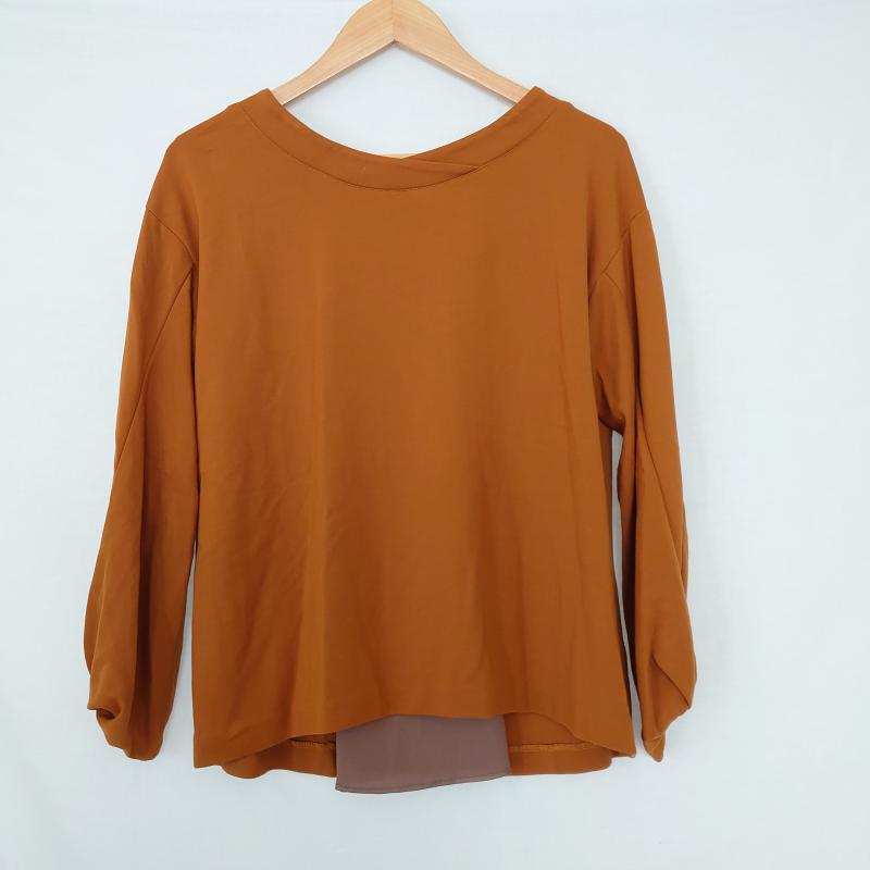 エンネア Ennea カットソー 長袖 38 無地 茶 / ブラウン / レディース USED 古着 中古 10006749