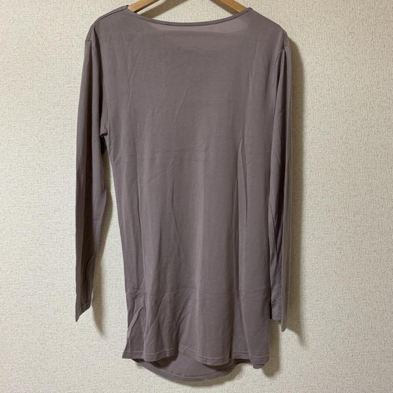 エニワイズ anywise カットソー 長袖 アシンメトリーカットソー M 無地 茶 / ブラウン / レディース USED 古着 中古 10006887