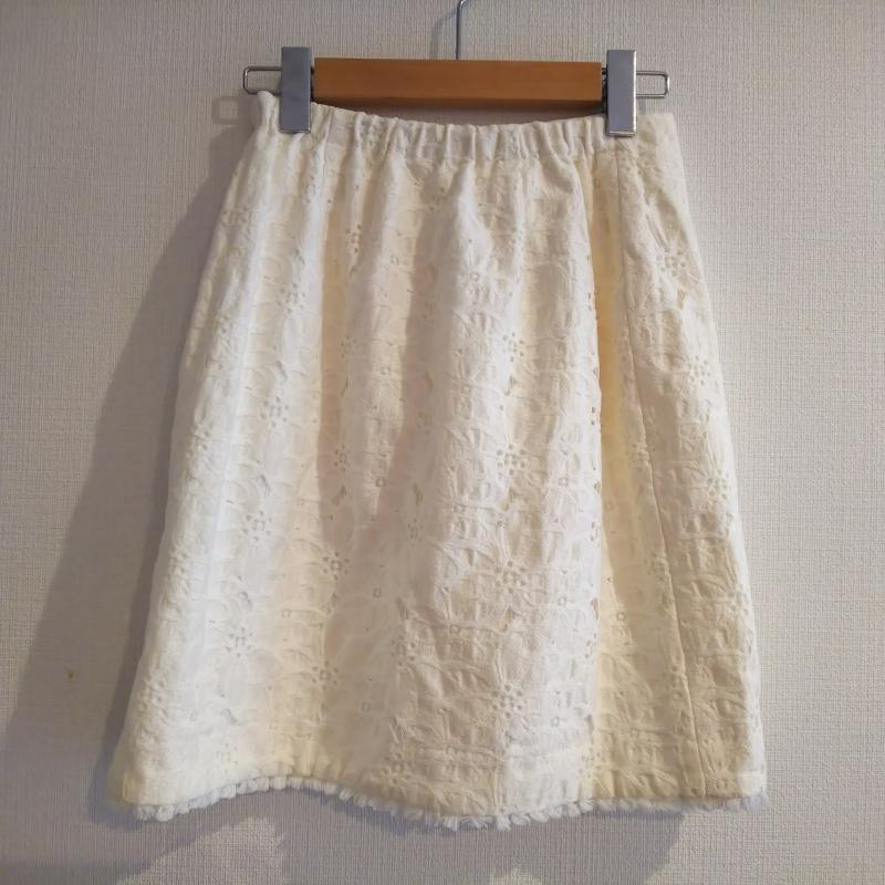 ウィルセレクション WILLSELECTION スカート ひざ丈スカート M 無地 白 / ホワイト / レディース USED 古着 中古 10007203