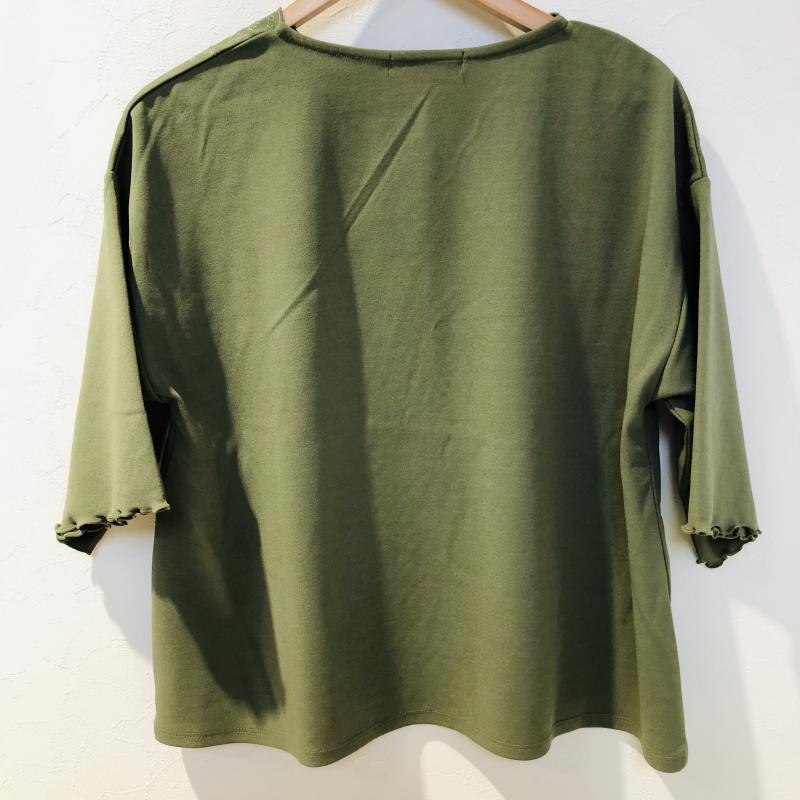 ショコラ フィネ ローブ chocol raffine robe シャツ、ブラウス 七分袖 FREE 無地 X 刺繍 緑 / グリーン / X 銀 / シルバー / レディース USED 古着 中古 10007267