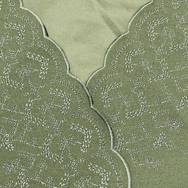 ショコラ フィネ ローブ chocol raffine robe シャツ、ブラウス 七分袖 FREE 無地 X 刺繍 緑 / グリーン / X 銀 / シルバー / レディース USED 古着 中古 10007267