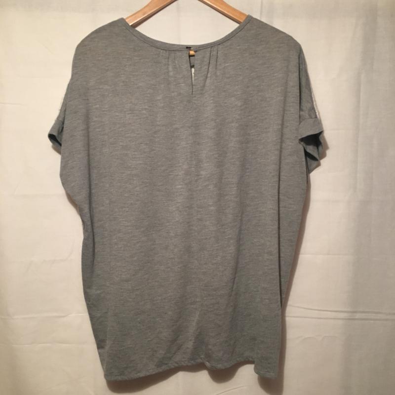 ヨーロ YOLO カットソー 半袖 40 無地 X 白 / ホワイト / X 灰 / グレー / レディース USED 古着 中古 10007307