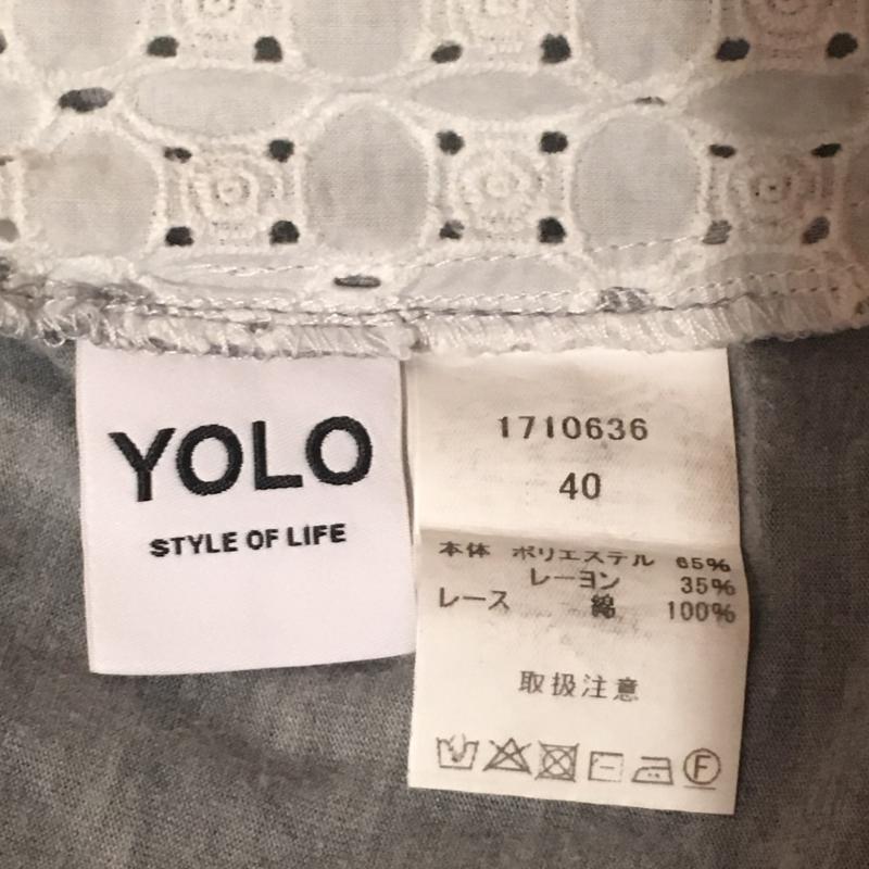 ヨーロ YOLO カットソー 半袖 40 無地 X 白 / ホワイト / X 灰 / グレー / レディース USED 古着 中古 10007307