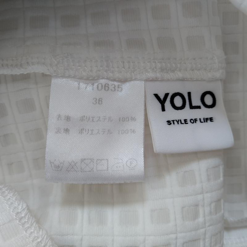 ヨーロ YOLO カットソー 半袖 36 無地 白 / ホワイト / レディース USED 古着 中古 10007312