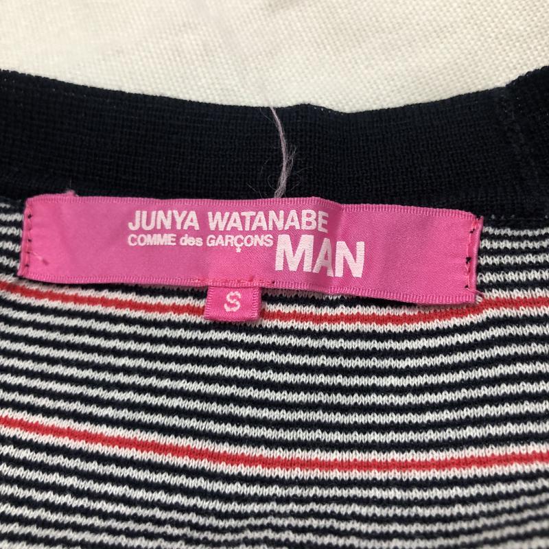 ジュンヤワタナベマン JUNYA WATANABE MAN カーディガン 長袖 S ボーダー柄 白 / ホワイト / X 黒 / ブラック / X 赤 / レッド / メンズ USED 古着 中古 10007367