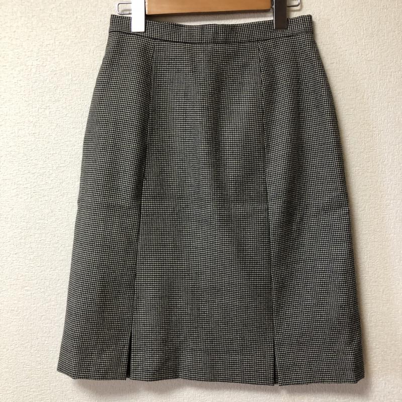 バーバリーズ BURBERRYS スカート ひざ丈スカート L 千鳥格子 白 / ホワイト / X 黒 / ブラック / レディース USED 古着 中古 10007382