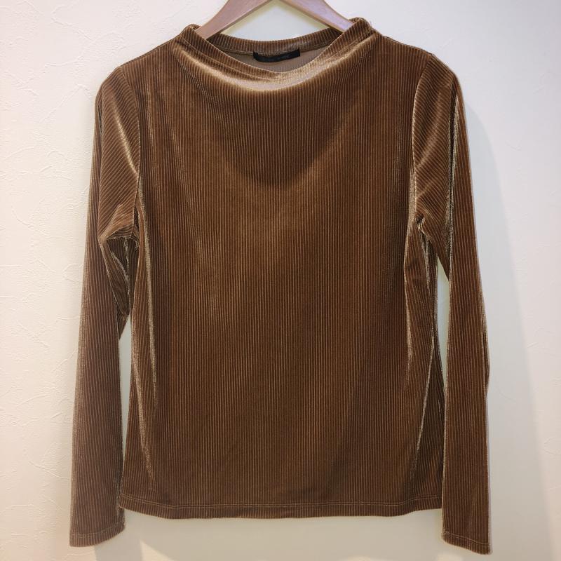 アンナクリーク anna kreek カットソー 長袖 無地 X ストライプ 茶 / ブラウン / レディース USED 古着 中古 10007497