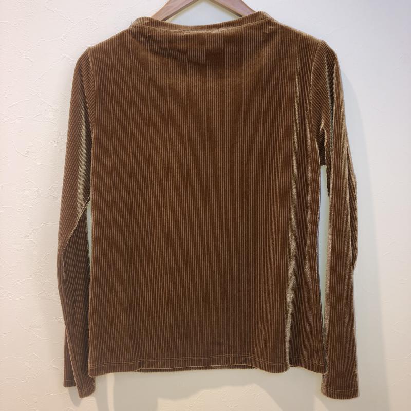アンナクリーク anna kreek カットソー 長袖 無地 X ストライプ 茶 / ブラウン / レディース USED 古着 中古 10007497