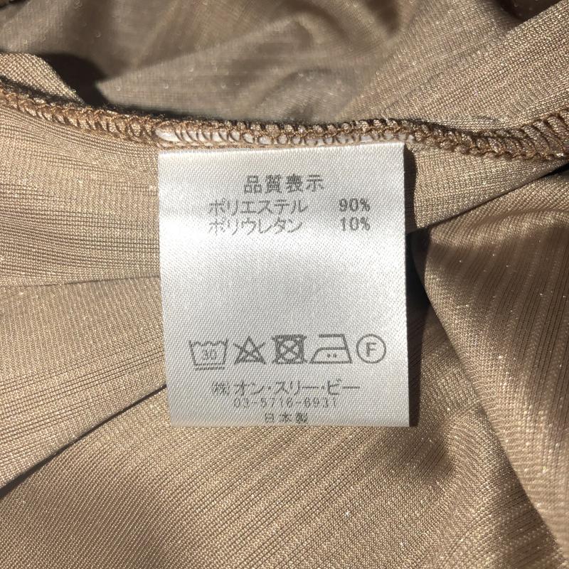 アンナクリーク anna kreek カットソー 長袖 無地 X ストライプ 茶 / ブラウン / レディース USED 古着 中古 10007497