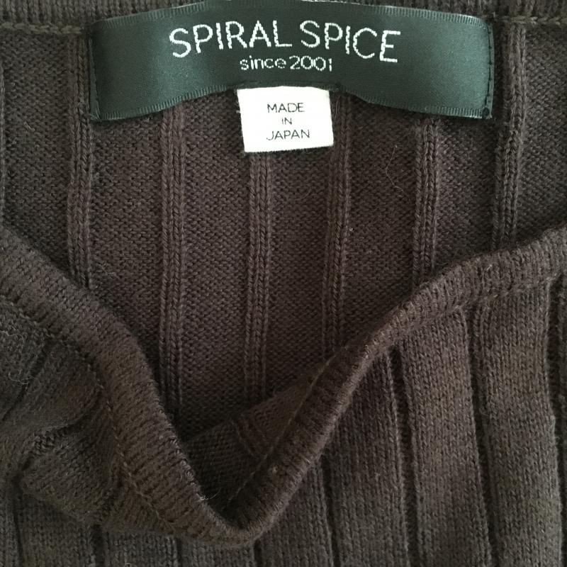 スパイラルスパイス SPIRALSPICE カットソー 長袖 36 無地 茶 / ブラウン / レディース USED 古着 中古 10007556
