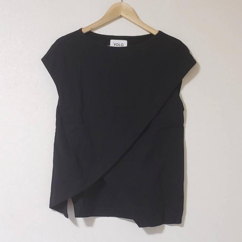 ヨーロ YOLO カットソー 半袖 40 無地 黒 / ブラック / レディース USED 古着 中古 10007594