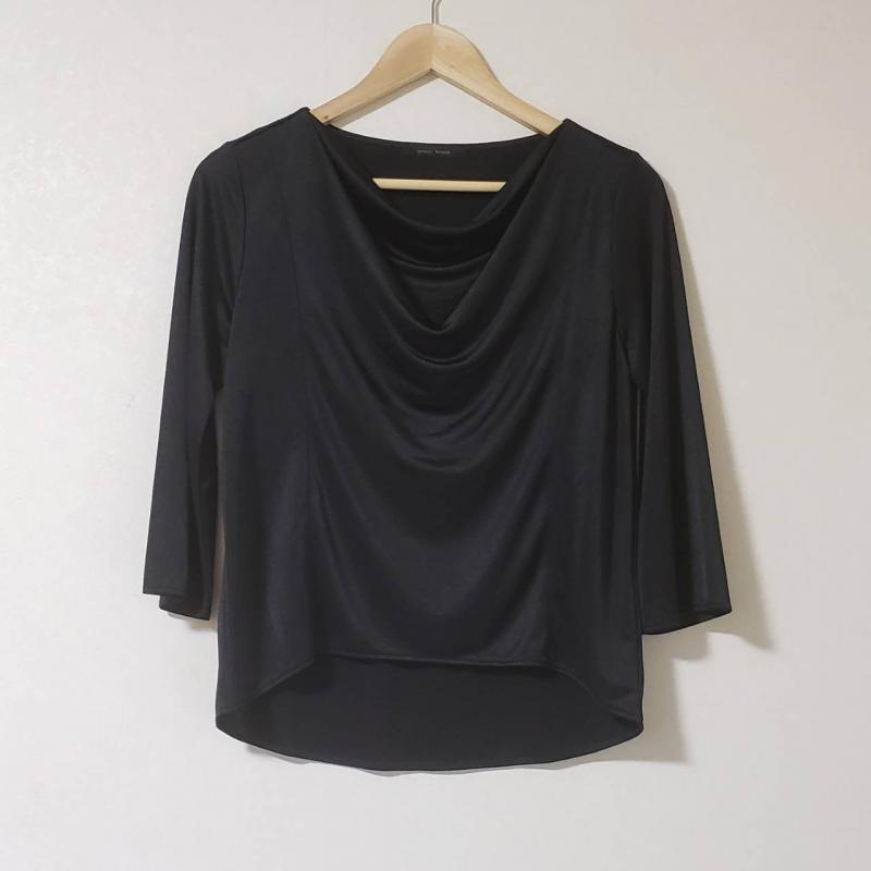 アンナクリーク anna kreek カットソー 七分袖 無地 黒 / ブラック / レディース USED 古着 中古 10007596