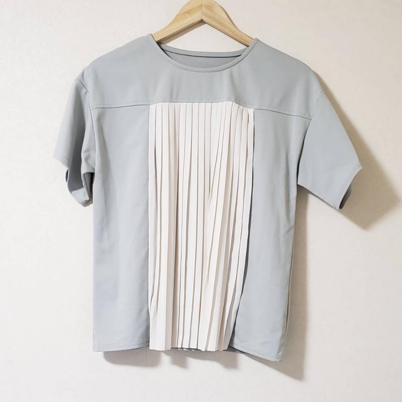 ヨーロ YOLO シャツ、ブラウス 半袖 38 無地 白 / ホワイト / X 緑 / グリーン / レディース USED 古着 中古 10007612