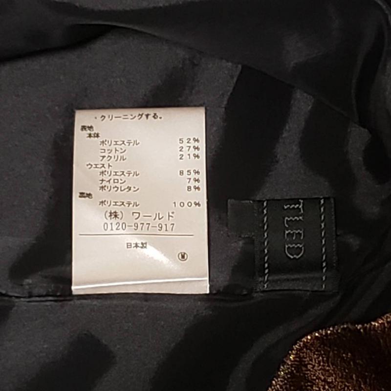 アンタイトル UNTITLED スカート ミニスカート 2 無地 茶 / ブラウン / X 金 / ゴールド / レディース USED 古着 中古 10007642