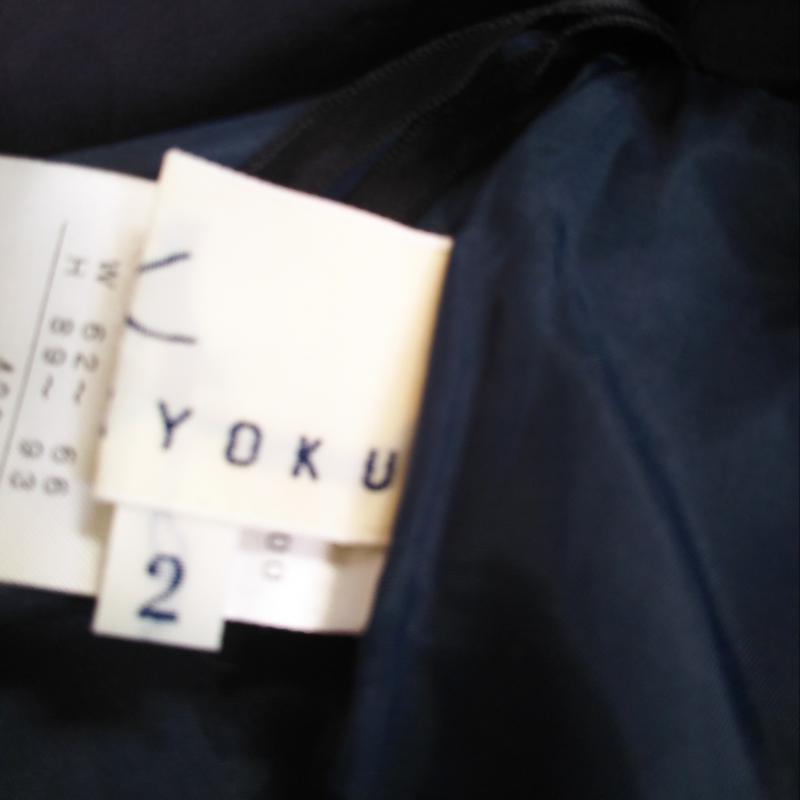 クミキョク KUMIKYOKU スカート ひざ丈スカート 2 無地 紺 / ネイビー / レディース USED 古着 中古 10007652