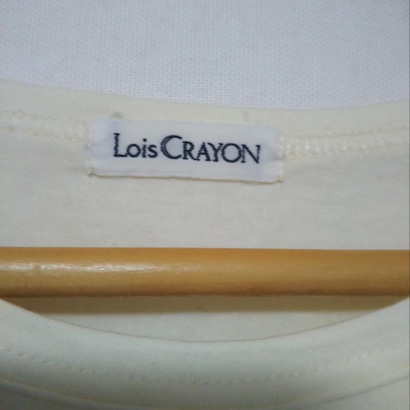 ロイスクレヨン LOISCRAYON Tシャツ 長袖 M 無地 X ロゴ、文字 白 / ホワイト / レディース USED 古着 中古 10007687