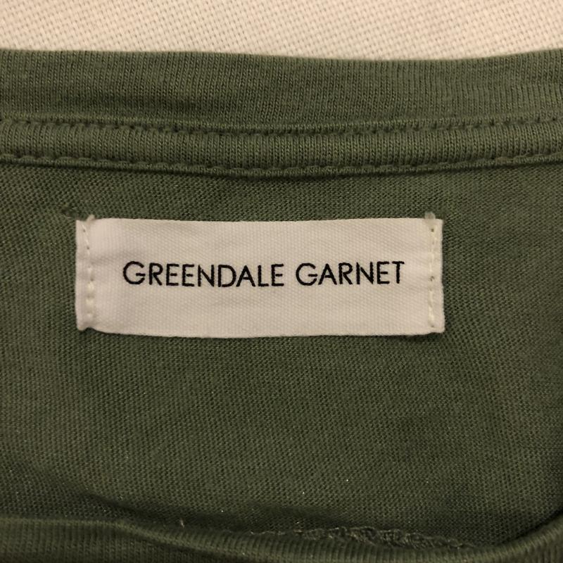 グリーンデイル ガーネット GREENDALE GARNET カットソー 半袖 袖に素材切り替え L 無地 緑 / グリーン / レディース USED 古着 中古 10007725