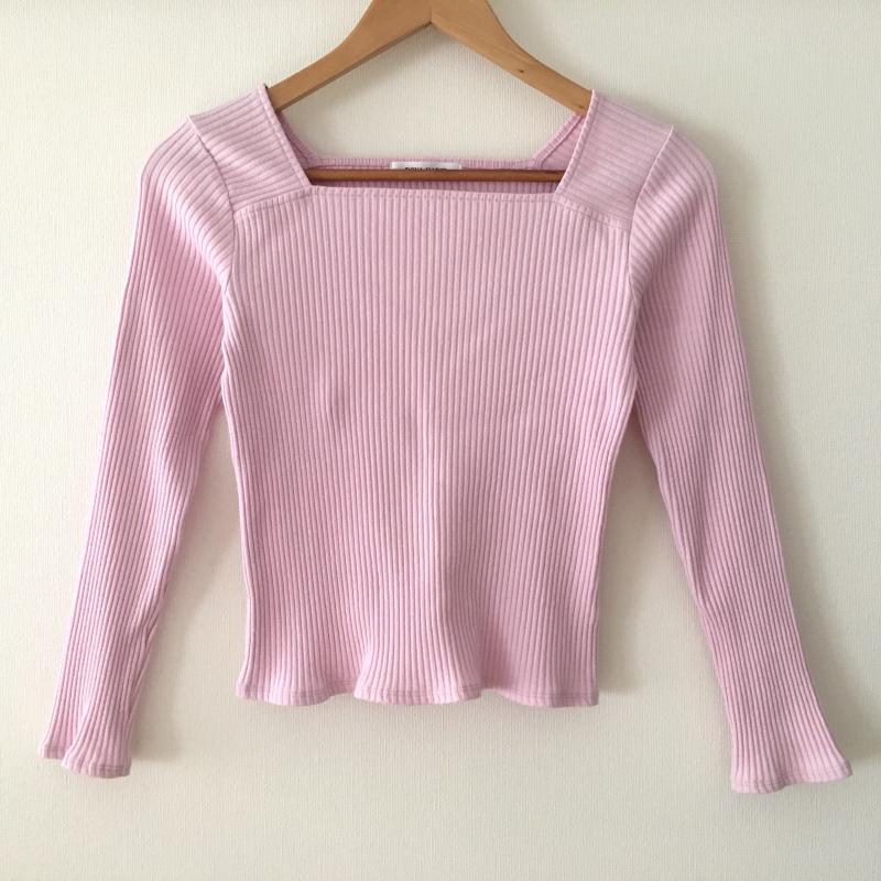 ドナマリー DONA MARIE カットソー 長袖 38 無地 桃 / ピンク / レディース USED 古着 中古 10007762