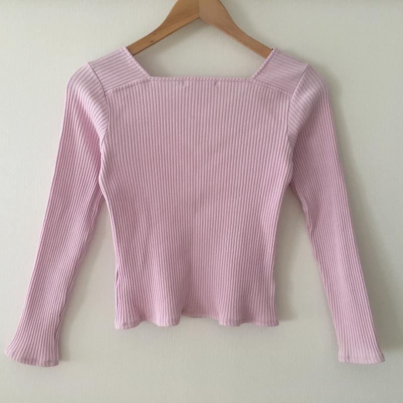 ドナマリー DONA MARIE カットソー 長袖 38 無地 桃 / ピンク / レディース USED 古着 中古 10007762