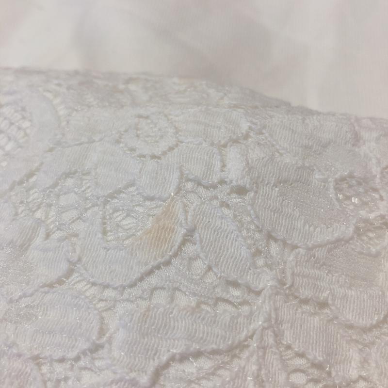 ショコラ フィネ ローブ chocol raffine robe カットソー 半袖 FREE 無地 X 刺繍 X 花柄 白 / ホワイト / レディース USED 古着 中古 10007892