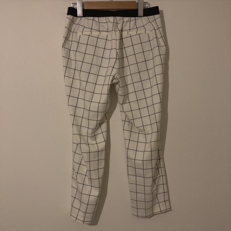 ユニクロ UNIQLO パンツ スラックス L チェック 白 / ホワイト / X 黒 / ブラック / レディース USED 古着 中古 10007984
