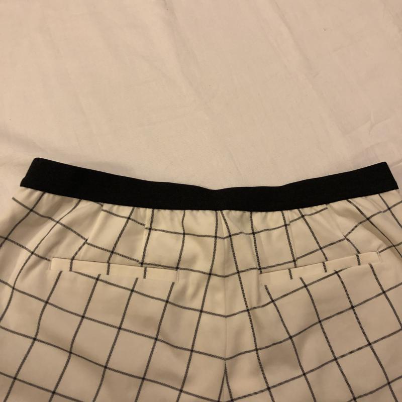 ユニクロ UNIQLO パンツ スラックス L チェック 白 / ホワイト / X 黒 / ブラック / レディース USED 古着 中古 10007984