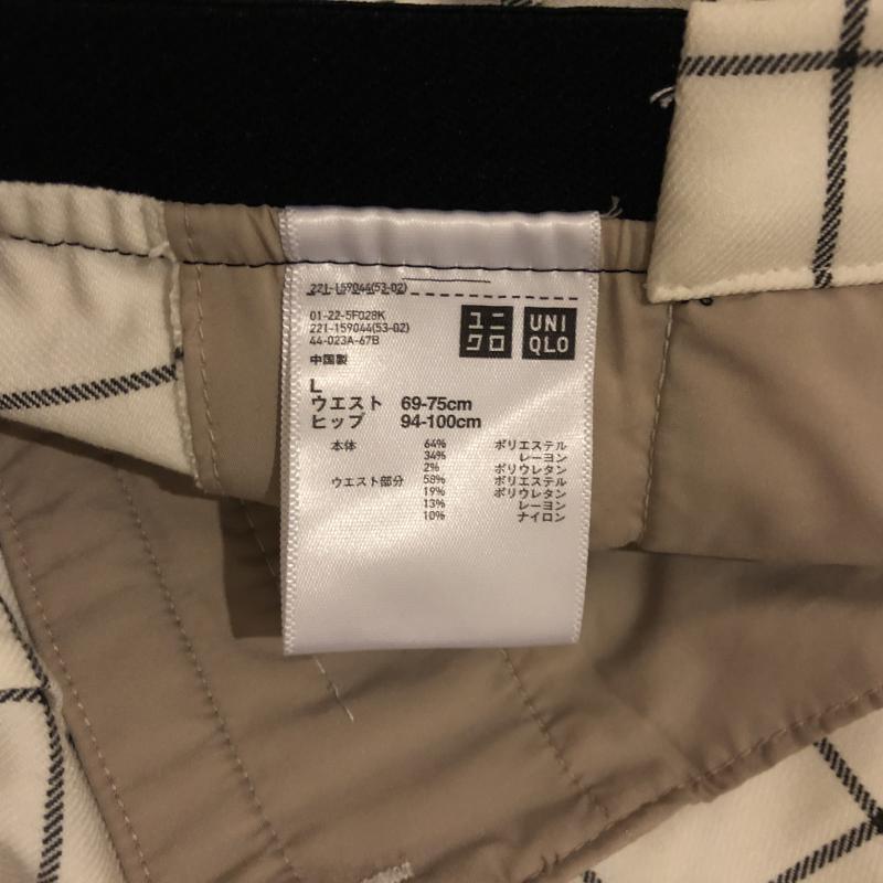 ユニクロ UNIQLO パンツ スラックス L チェック 白 / ホワイト / X 黒 / ブラック / レディース USED 古着 中古 10007984