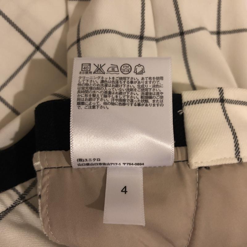 ユニクロ UNIQLO パンツ スラックス L チェック 白 / ホワイト / X 黒 / ブラック / レディース USED 古着 中古 10007984
