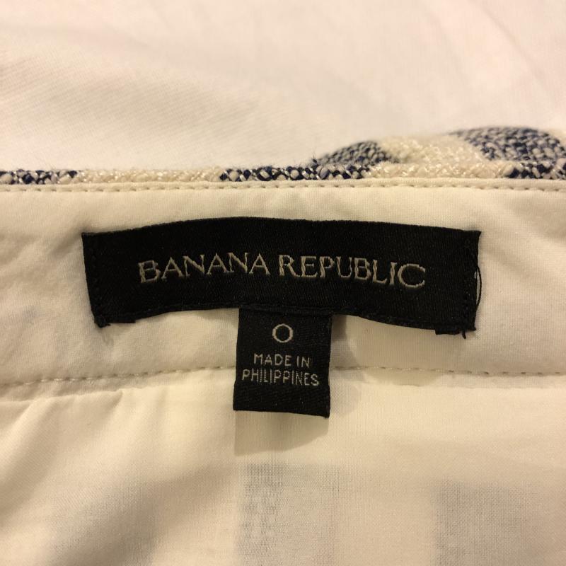 バナナリパブリック BANANA REPUBLIC スカート ひざ丈スカート 0 ストライプ 白 / ホワイト / X 黒 / ブラック /  レディース USED 古着 中古 10007991