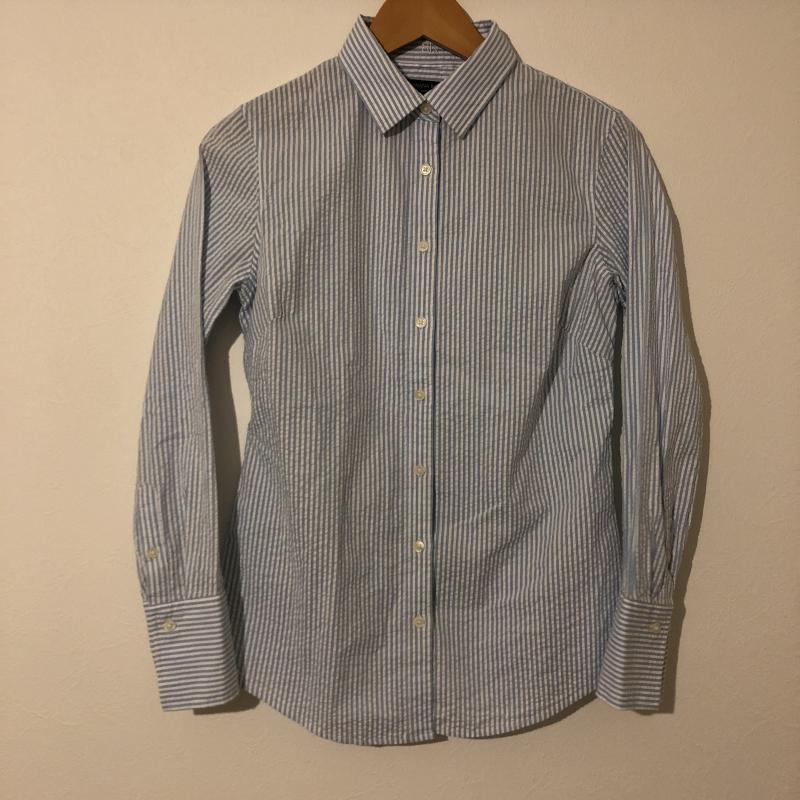 バナナリパブリック BANANA REPUBLIC シャツ、ブラウス 長袖 ストライプ 白 / ホワイト / X 青 / ブルー / レディース USED 古着 中古 10008014
