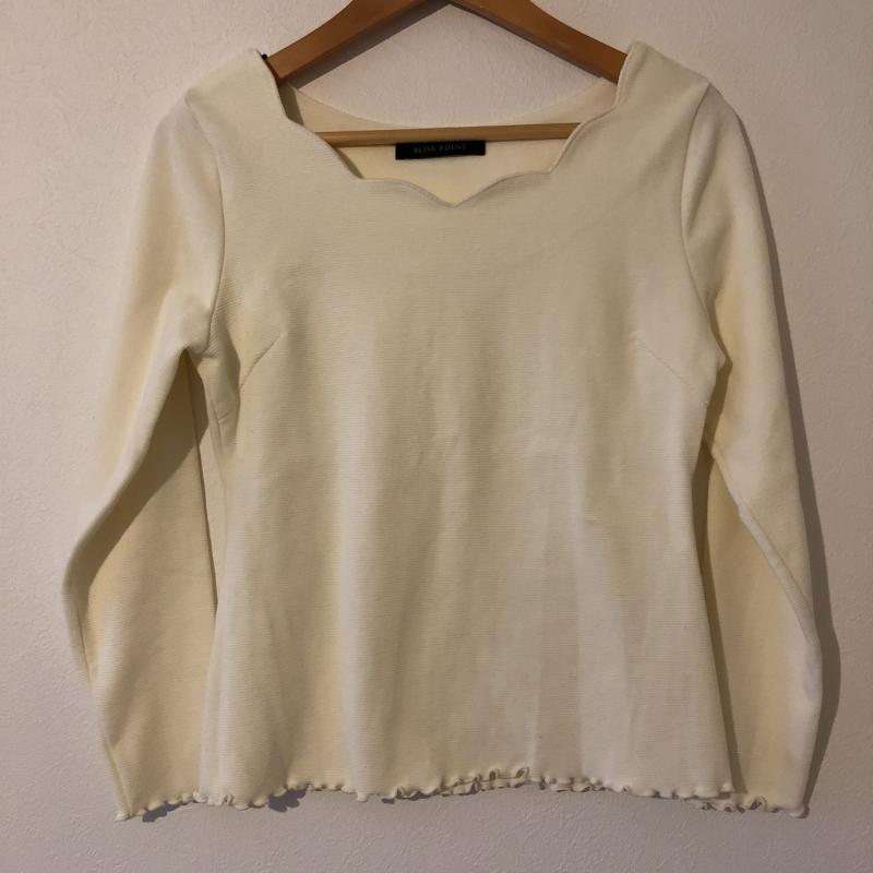 ブリスポイント BLISS POINT カットソー 長袖 M 無地 白 / ホワイト / レディース USED 古着 中古 10008028