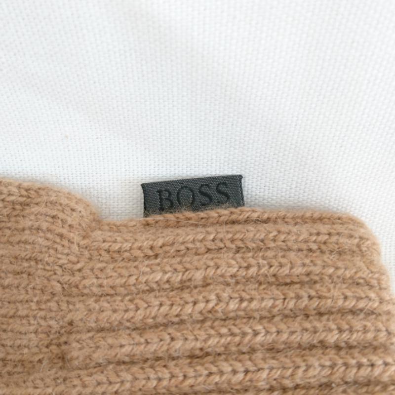ヒューゴボス HUGO BOSS ファッション小物 手袋 無地 ベージュ / ベージュ / メンズ USED 古着 中古 10008031