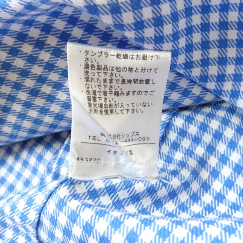 シップス SHIPS シャツ、ブラウス 長袖 チェック 青 / ブルー / X 白 / ホワイト / メンズ USED 古着 中古 10008047