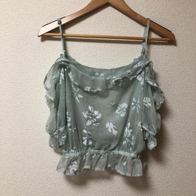 ティティーアンドコー titty&Co. カットソー 七分袖 FREE 花柄 青 / ブルー / レディース USED 古着 中古 10008135