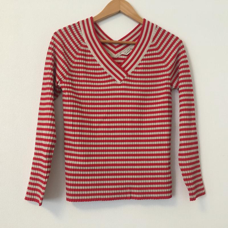 トラッゾドンナ Torrazzo Donna カットソー 長袖 ボーダー柄 X 総柄 赤 / レッド / X 灰 / グレー / レディース USED 古着 中古 10008185