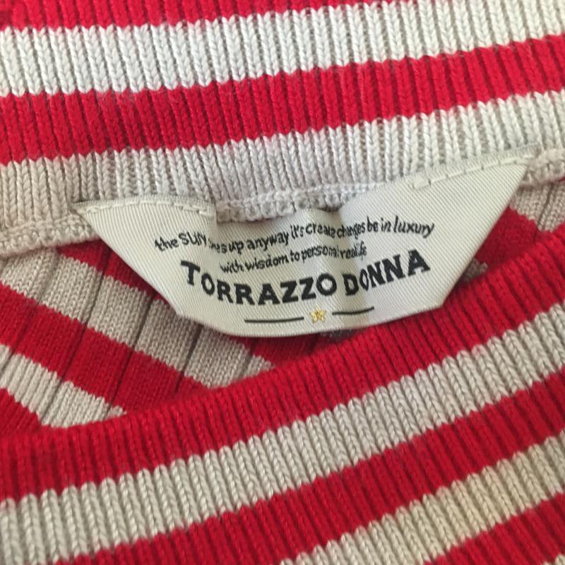 トラッゾドンナ Torrazzo Donna カットソー 長袖 ボーダー柄 X 総柄 赤 / レッド / X 灰 / グレー / レディース USED 古着 中古 10008185