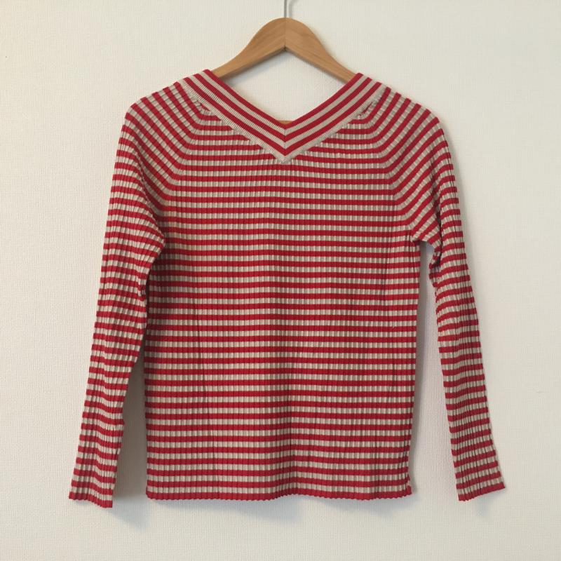 トラッゾドンナ Torrazzo Donna カットソー 長袖 ボーダー柄 X 総柄 赤 / レッド / X 灰 / グレー / レディース USED 古着 中古 10008186