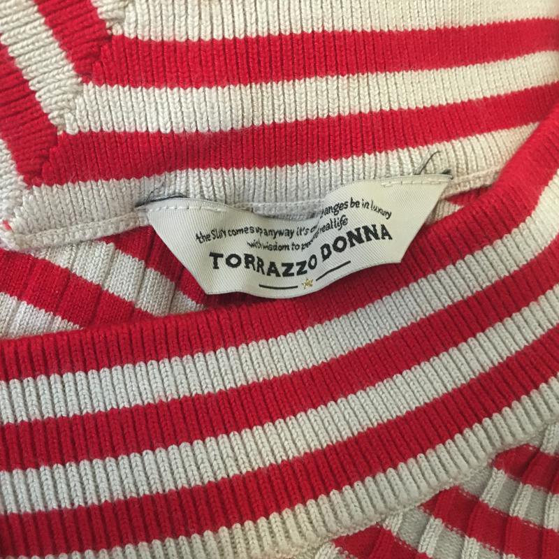 トラッゾドンナ Torrazzo Donna カットソー 長袖 ボーダー柄 X 総柄 赤 / レッド / X 灰 / グレー / レディース USED 古着 中古 10008186
